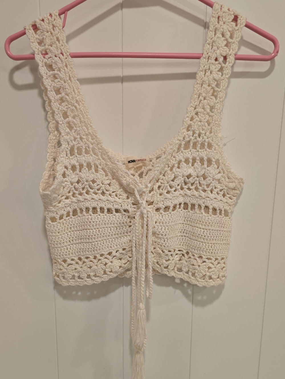 Crochet Tie-Front Crop Top